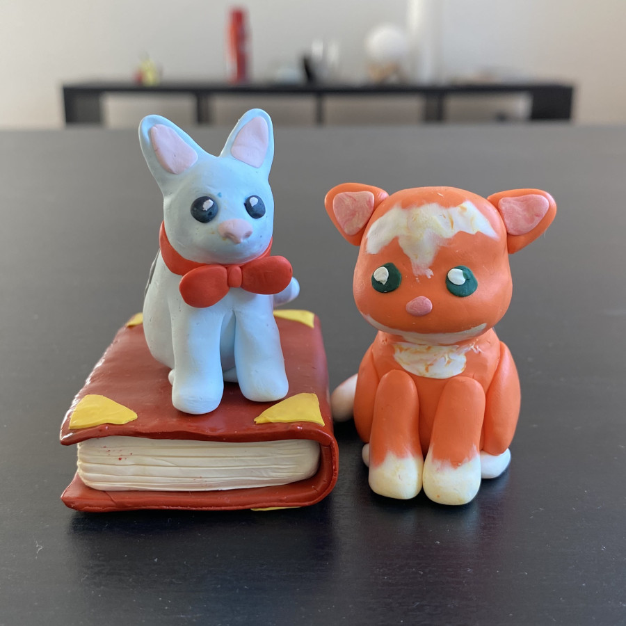 Some cats, polymer clay